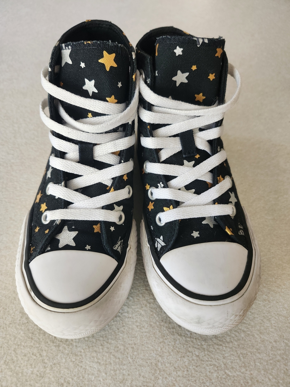 Converse Kids Black High-Top Sneakers Star Print